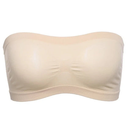 Lady's Sexy Strapless Crop Top Bra Bandeau Boob Tube Brassiere Summer Breathable Mesh Invisible Strapless Chest Wraps Tube Tops