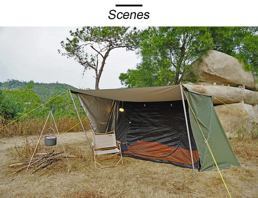 Bushcraft Tent Baker Style Outdoor Camping Multifunction Bushcraft Shelter Woodland Tent Backwoods Hot Tents for 2 Persons