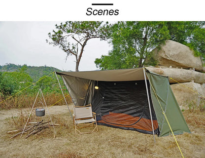 Bushcraft Tent Baker Style Outdoor Camping Multifunction Bushcraft Shelter Woodland Tent Backwoods Hot Tents for 2 Persons