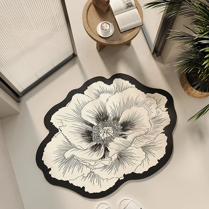 Bathroom Floor Mat Water-absorbing Non-slip Dirt-resistant Carpet Flower Diatom Mud Special-shaped Rug Door Home Decoration Mats