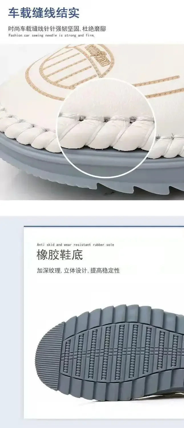 High Quality Men Shoes Handmade Leather Footwear Male Casual Business Flats Outdoor Soft Soled Travel Sneakers