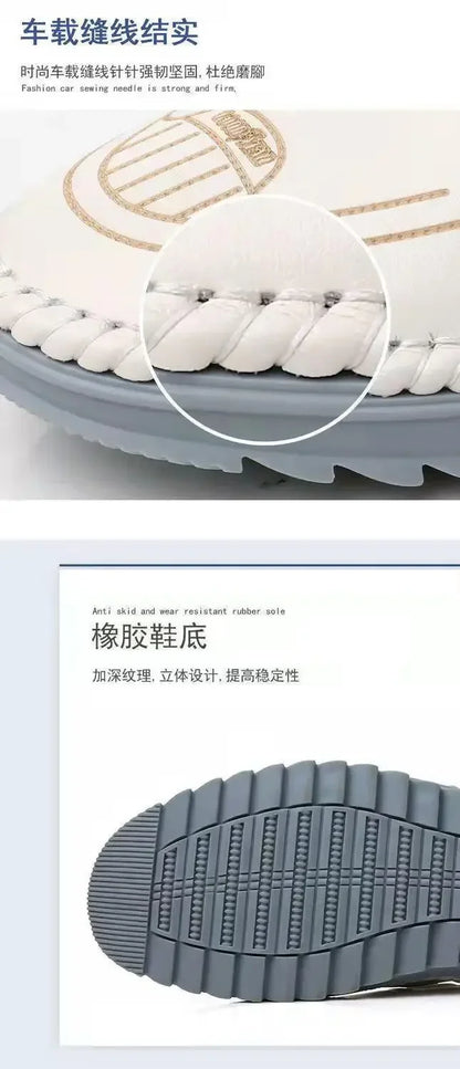 High Quality Men Shoes Handmade Leather Footwear Male Casual Business Flats Outdoor Soft Soled Travel Sneakers