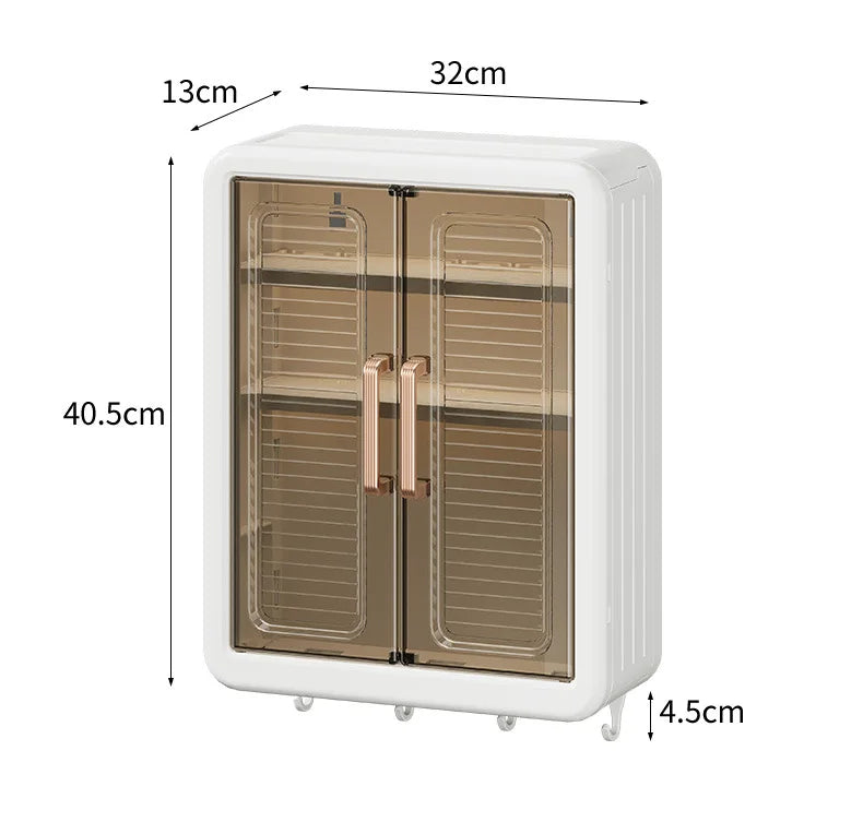 Bathroom Wall Cabinet - No-Drill Magnetic Door Storage Shelf with Dustproof Design, Hanging Organizer for Shower & Toiletries