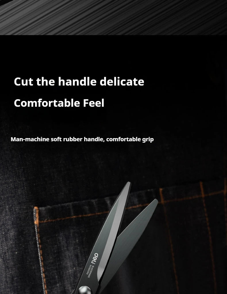Deli-Stainless Steel Anti-Stick Scissors, Alloy Stationery, School Supplies, Office, Student, DIY, Hand Craft, 184mm