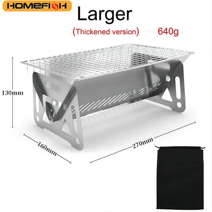 Barbecue Grill Heating Stores Multi-Function Camping BBQ Grill Rack Net Firewood Stove Stainless Steel BBQ Grill