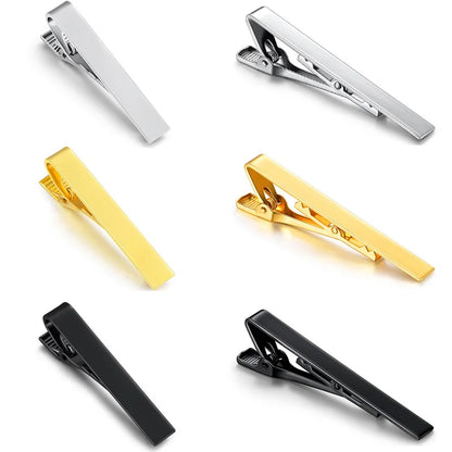 2 Pcs/set Metal Tie Clip Necktie Accessories Fashion Style for Men Daily Business Wedding Practical Clasp Tie Pin Collar Clip