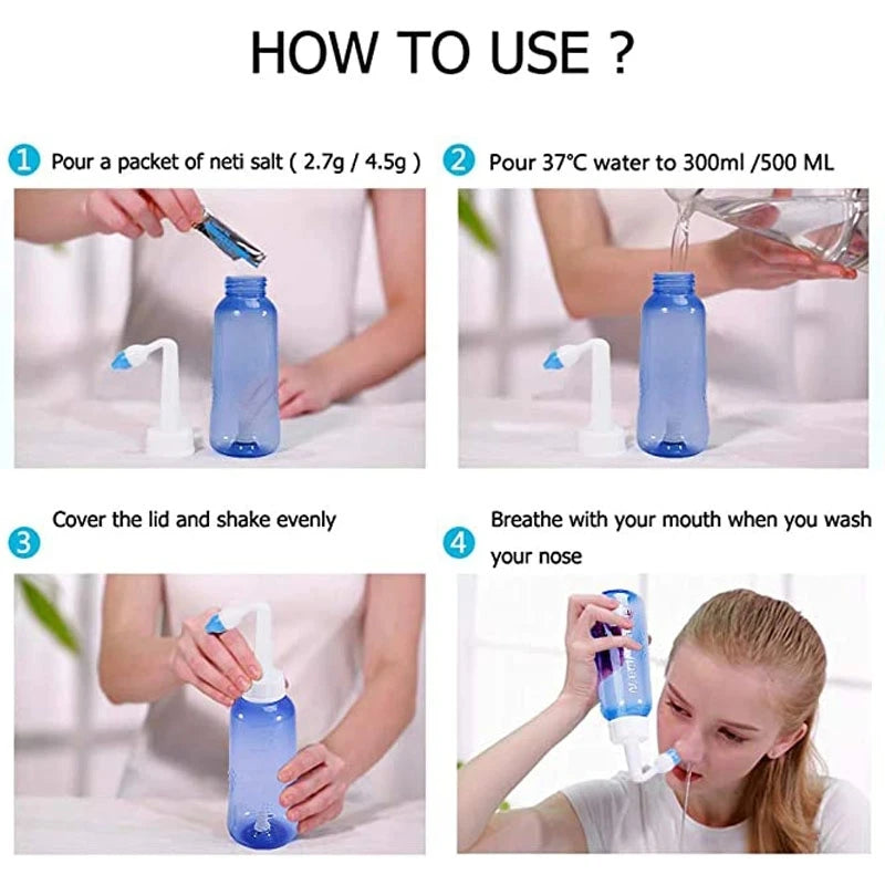 300ml Nasal Wash Cleaner Baby Spray Aspirator Syringe Nasal Wash Baby Irrigator Bottle Sink Rhinitis Treatment Device