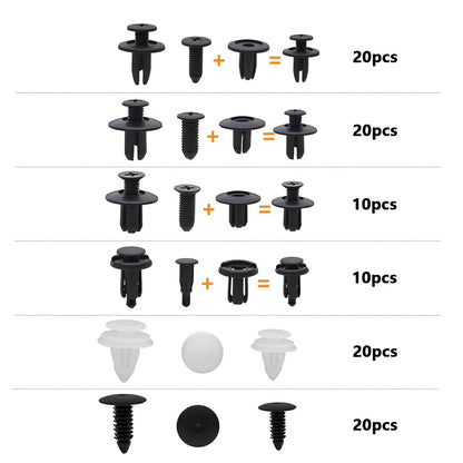 Auto Fastener Clip Mixed Car Body Push Retainer Pin Rivet Bumper Door Trim Panel Fastener Kit Car Clips Box or Bag Packaging