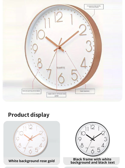 8 Inch Mute Quartz Wall Clock Cubic Digital Clock Living Room Bedroom Wall Clock Simple Digital Clock Home Decorations