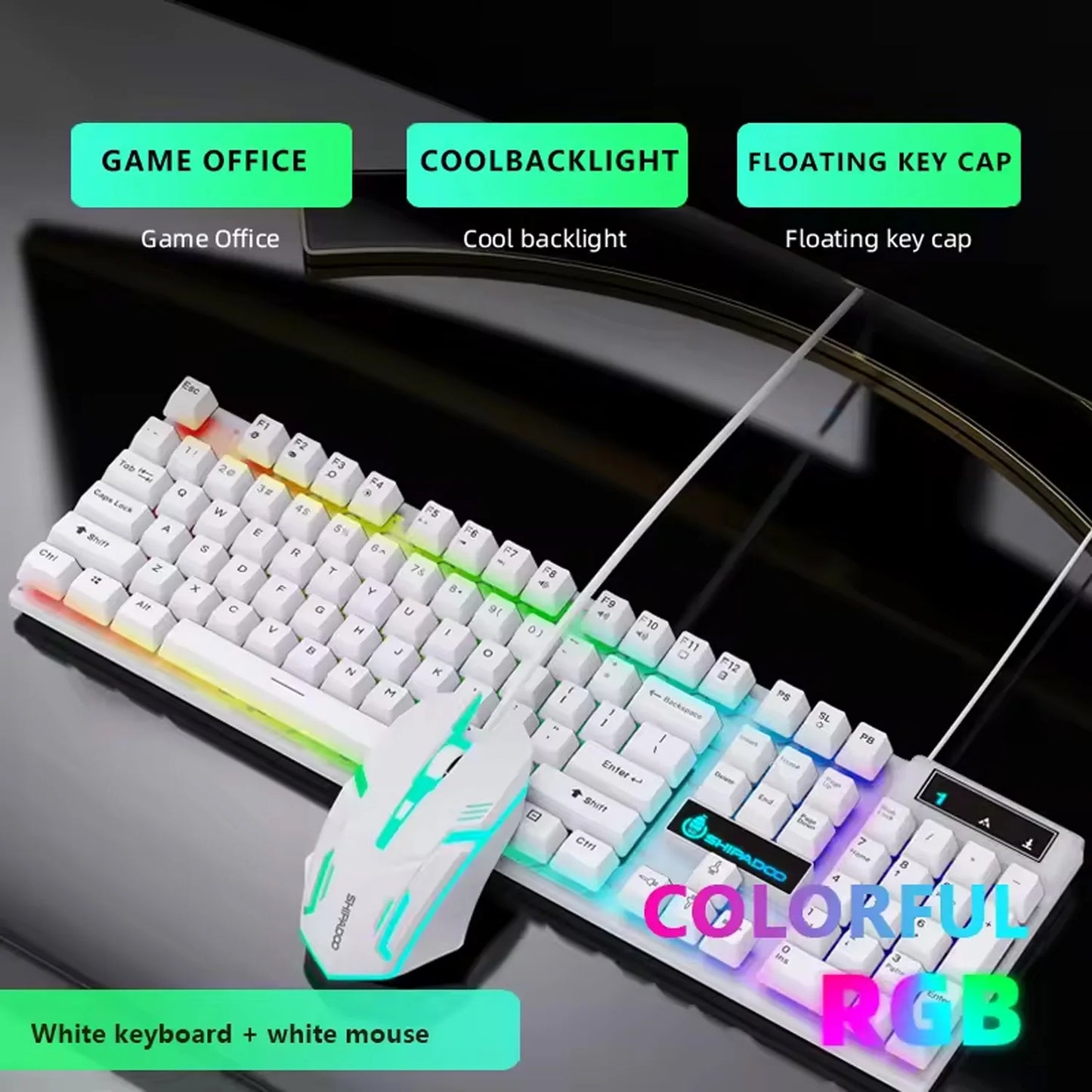 Practical Computer Mouse USB Mechanical Gaming Keyboard Mouse Anti-slip Matte Computer Keyboard For Suitable For PC And Tablets