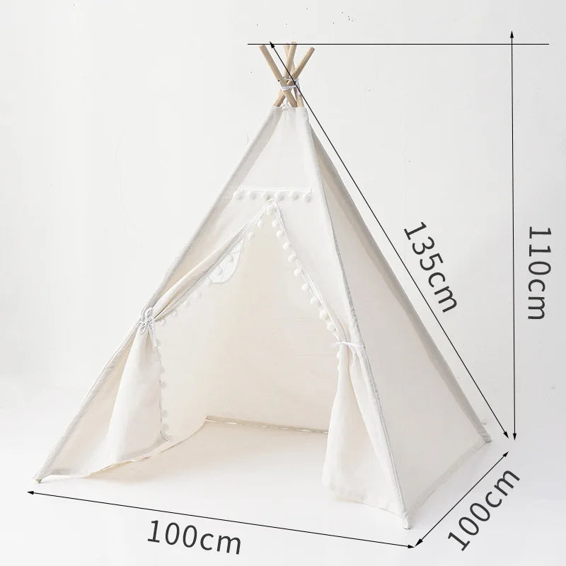 Kids Tent Teepee Tent For Children Portable Tipi Infantil House For Girl Cabana Boy Tents Decoration Carpet LED Lights