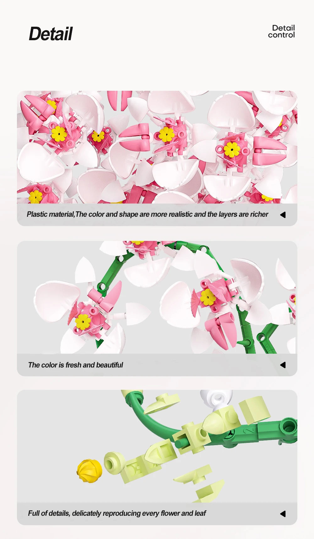 Building Blocks Orchid Flowers Bouquet Flower Blocks Bonsai Plant Model Bricks Romantic DIY Home Decoration Toy for Kids Gift