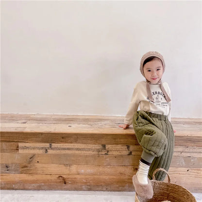 Children's Clothing From 2 To 7 Years Winter Kids Warm Cotton-Padded Trousers Baby Girls Thick Pants Toddler Boys Wear Clothes