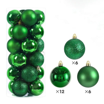 24Pcs 3/4/6CM Christmas Balls Decoration Christmas Tree Hanging Ornaments for Party Decor New Year Navidad Gift 2026 Accessories