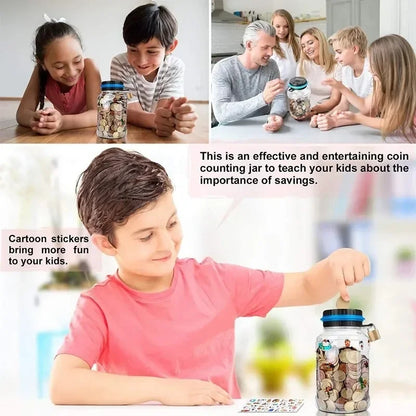 1PC Electronic Piggy Bank Counter Coin Digital LCD Counting Coin Money Saving Box Jar Coins Storage Box For USD EURO Money Gifts