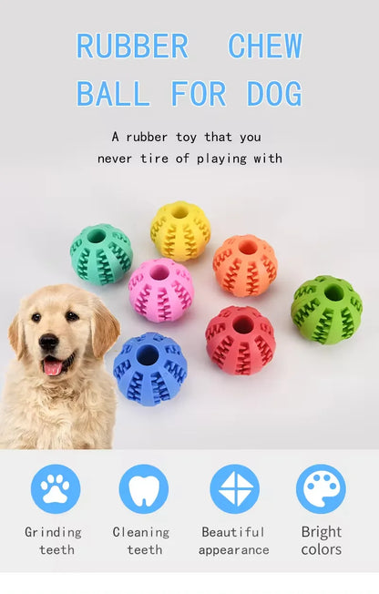 Dog Toy Ball, Nontoxic Bite Resistant Toy Ball for Pet Dogs Puppy Cat, Dog Pet Food Treat Feeder Chew Tooth Cleaning Ball