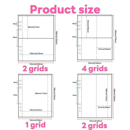 10pcs 1-4 Grids Transparent Inlay Idol Card Collect Book Inner Page Inner Kpop Binder Photocard Holder Photocard Binder 포토카드 바인더