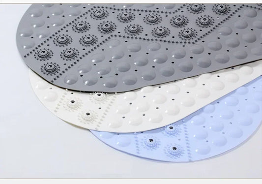 Bathroom Floor Mat, Bedroom Floor Mat, Shower Mat, Non - slip Absorbent Carpet, Oval Plain Water Drop PVC Rug