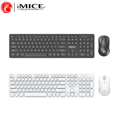 Wireless Keyboard and Mouse Combo - Full Size Wired Backlit Gaming Keycaps Optical Mouse with Adjustable DPI for Business Office