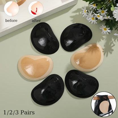 1Pair Silicone Bra Inserts Breast Pads Sticky Push-up Women Bra Cup Thicker Nipple Cover Patch Bikini Inserts for Swimsuit