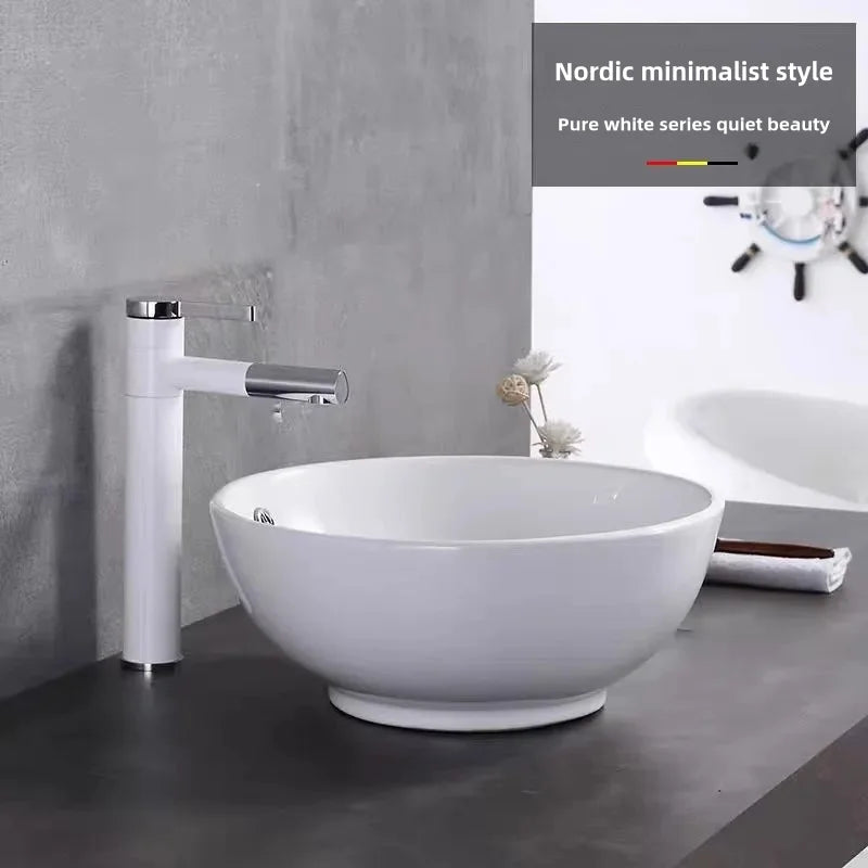 Bathroom washbasin Balcony washbasin Round size two models excluding faucet Sold separately ceramic pedestal washbasin