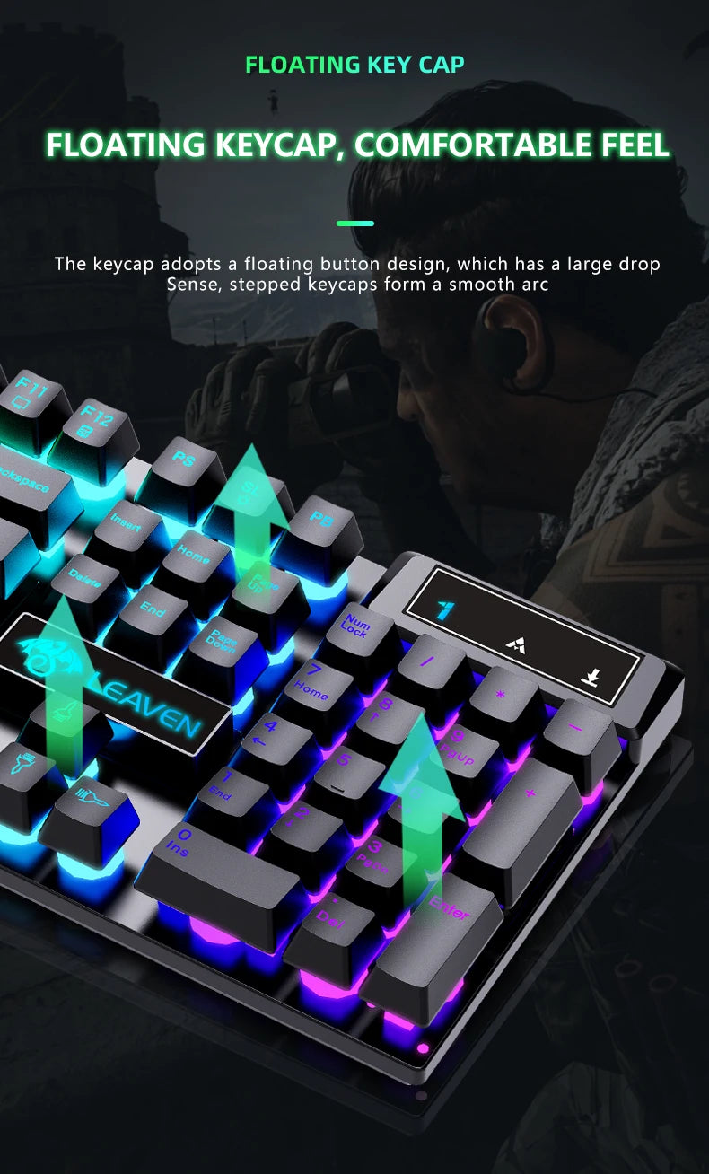 Computer Gaming Keyboard And Mouse Set USB Wired Backlight PC Keyboard Mouse Combos