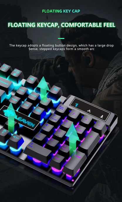 Computer Gaming Keyboard And Mouse Set USB Wired Backlight PC Keyboard Mouse Combos