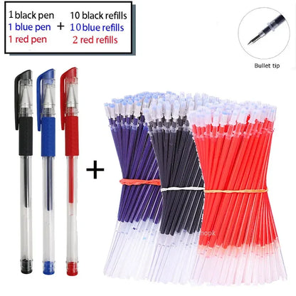 35/25pcs Gel Pen Set School Supplies Black Blue Red Ink Color 0.5mm Ballpoint Pen Kawaii PenWriting Tool School OfficeStationery