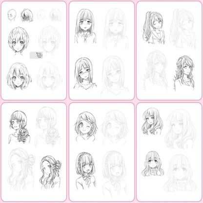 Comics Anime Sketch Tutorial Book Girl Boy Zero Basic Line Draft Tracing Book Hand Drawing Novice Comics Hand Drawn Book
