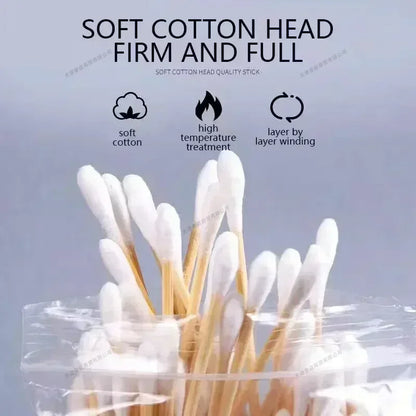 1-20Packs 100Pcs/Pack Wooden Sticks Baby Cotton Swabs Cleaning of Ears Tampons Health Beauty Cotton Swab Cleaning Cotton Buds