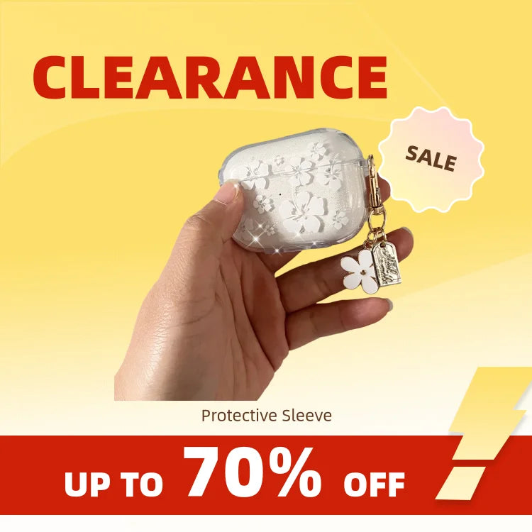 Clearance_Fashion Soft Silicone Cover For AirPods 3 pro2rd Cute Clear White Flower Pendant Earphone Case For Apple AirPod Pro 2 