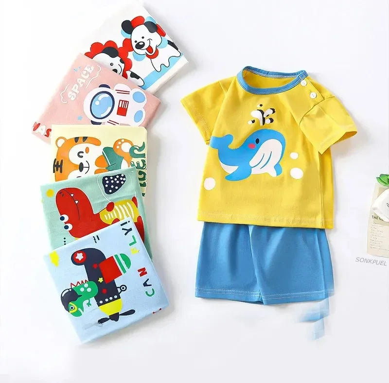 Kids Clothes Children's Sets Boys Girl T-shirt Shorts 2PCS Summer Cotton Short sleeve Baby Children Clothing Toddler Suit