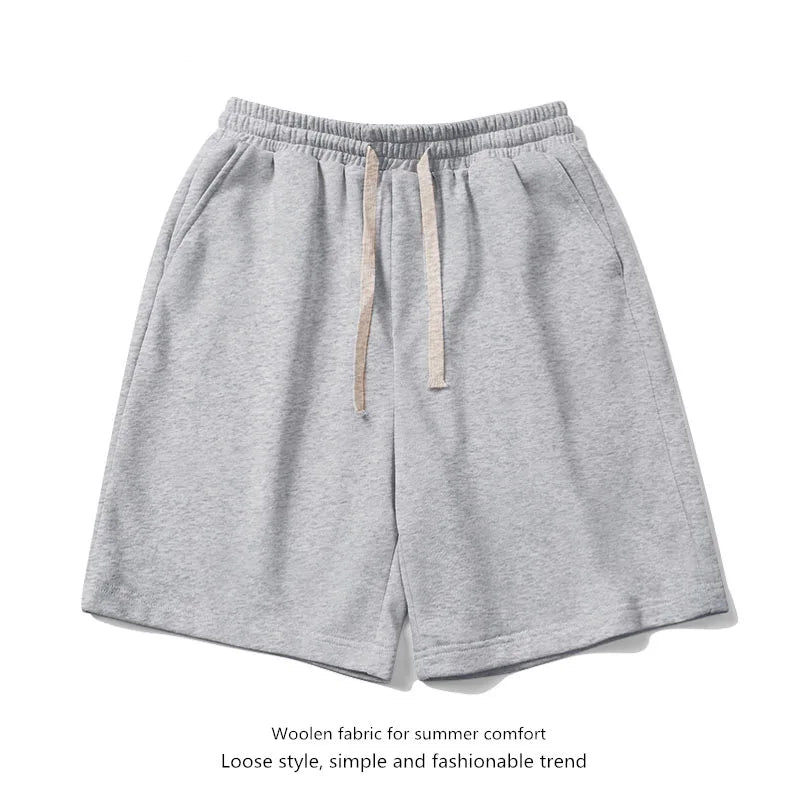 European shorts for men plus size for middle-aged and young loose and versatile five quarter pants breathable beach pants studen