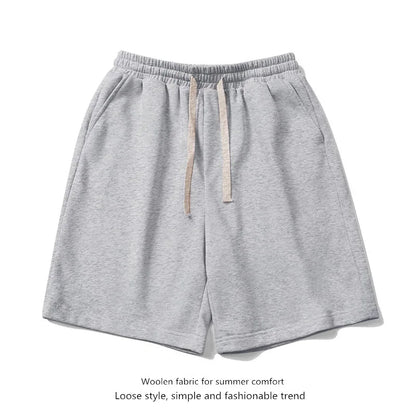 European shorts for men plus size for middle-aged and young loose and versatile five quarter pants breathable beach pants studen