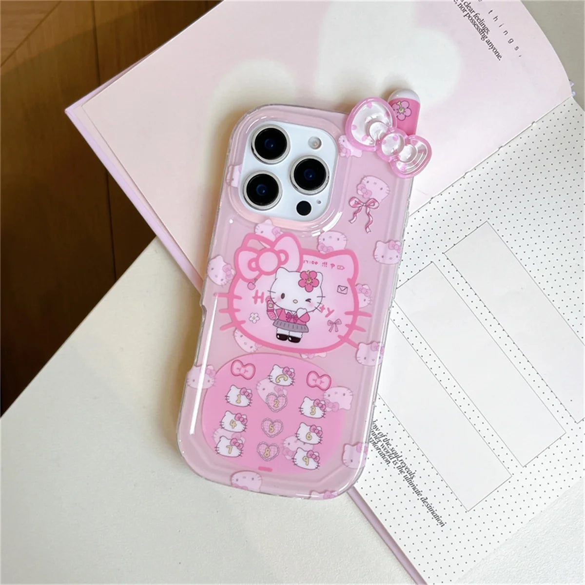 Korean Cute 3D Mobile Phone Cover For iPhone 16 Pro 15 14 Pro Max 15 Promax Case Kawaii Hello Kitty Cartoon Shockproof Cases