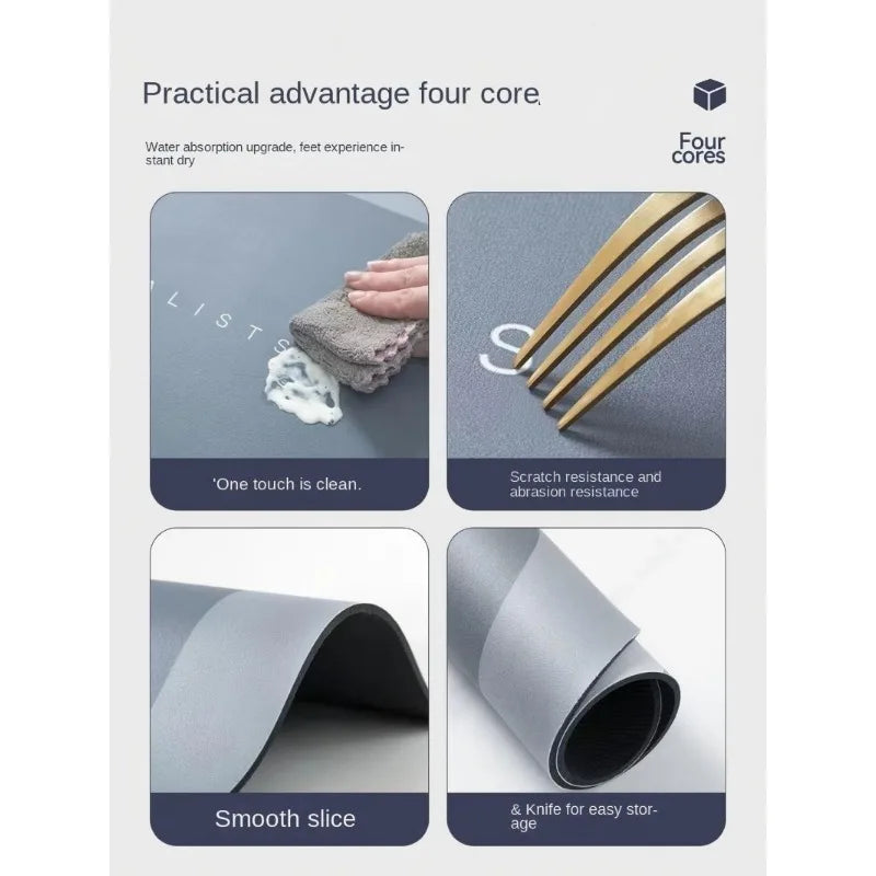 Bathroom mat with quick drying water absorption, non slip foot mat at the entrance of the bathroom, diatomaceous earth carpet