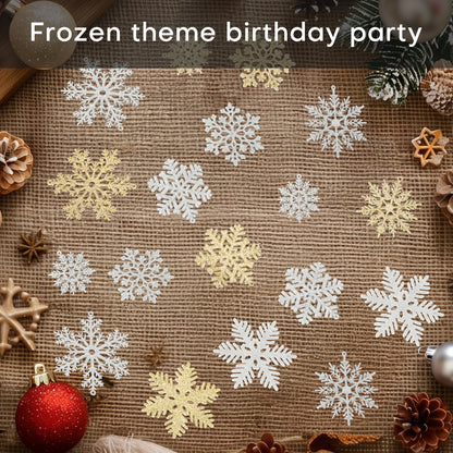 48pcs Snowflakes-Christmas Tree Decoration Snowflake Ornaments for Tree Plastic Glitter Christmas Indoor Winter Wonderland Decor