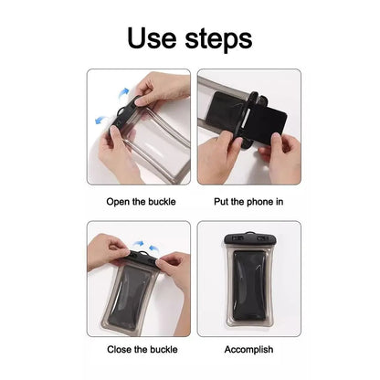 جراب هاتف شفاف مقاوم للماء بشاشة تعمل باللمس أقل من 7.0 بوصة غطاء هاتف محمول مع حبل للهاتف حقيبة مختومة للسباحة والغوص