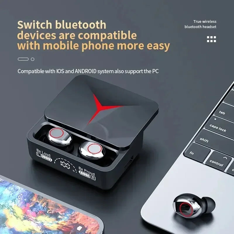 VIKEFON M90 TWS Bluetooth 5.3 Earphones Wireless Headphones Touch Control Gaming Headsets HIFI Stereo Sound Reduction With Mic
