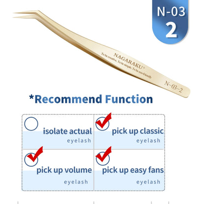 NAGARAKU Eyelash Extension Tweezers Makeup Stainless Steel Eyelash 3D accurate Clip