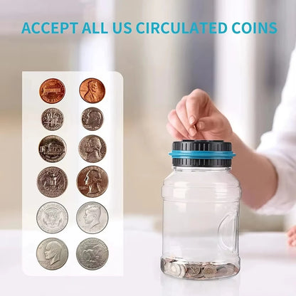 New Electronic Piggy Bank Counter Coin Digital LCD Counting Coin Money Saving Box Jar Coins Storage Box For USD EURO Money Gifts