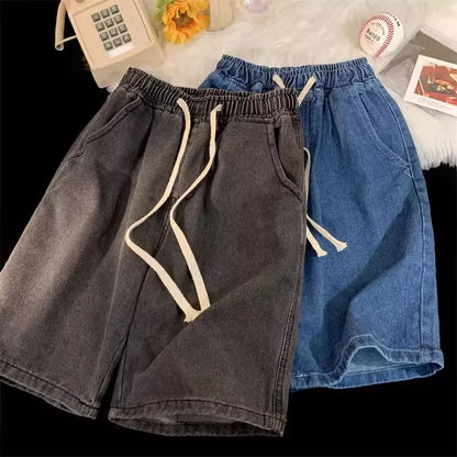 2025 New Summer Shorts Jeans Men Denim Pants Stretch Dark Blue Fashion Design Men's Jeans Slim Straight Male Short Jeans Hombre