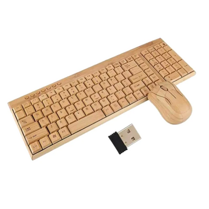 SOFT-Wireless Keyboard Mouse Bamboo Wood Computer Keyboard Bamboo Wireless Keyboard Andmouse