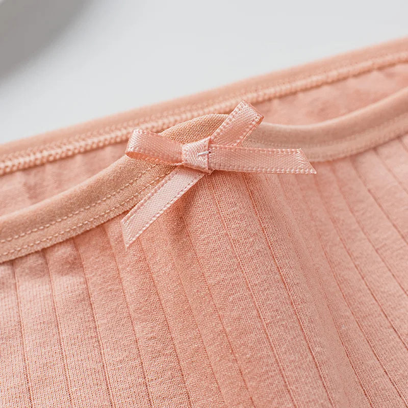 10Pcs/Set Women's Cotton Panties Low Waist Solid Color Briefs Breathable Sexy Lingerie Soft Underwear Female Underpants