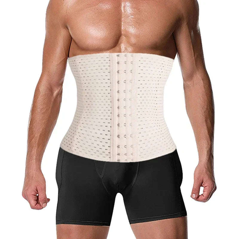 Men Body Shapewear Control Tummy Slimming Belly Band Shaping Shaper Flat Abdomen Waist Trainer Gym Fitness Compression Corsets