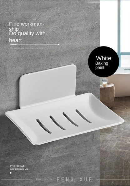 Bathroom soap box, soap box, wall-mounted non-drilling storage rack, drainage, bathroom washbasin, wall storage