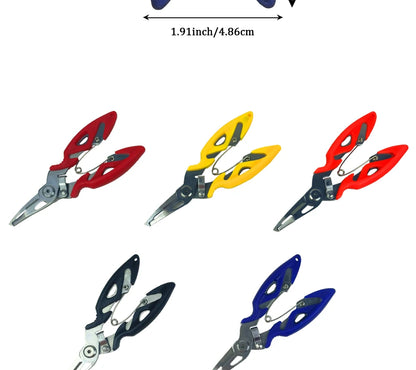 Fishing Lure Plier Scissors Return Spring Latch Bend Design Comfortable Handle Needle Nose Pliers Eagle Nose Pliers Orange