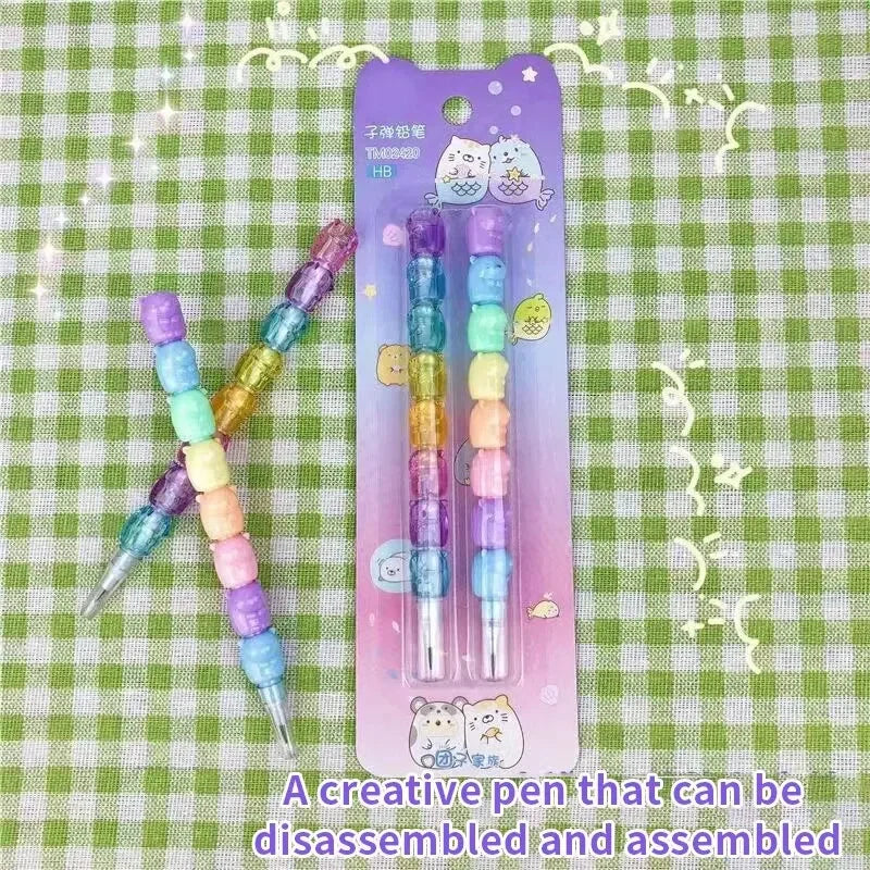 2-Pack Adorable Bear Mechanical Pencils - No-Sharpening Design for School, Office & Gift Giving