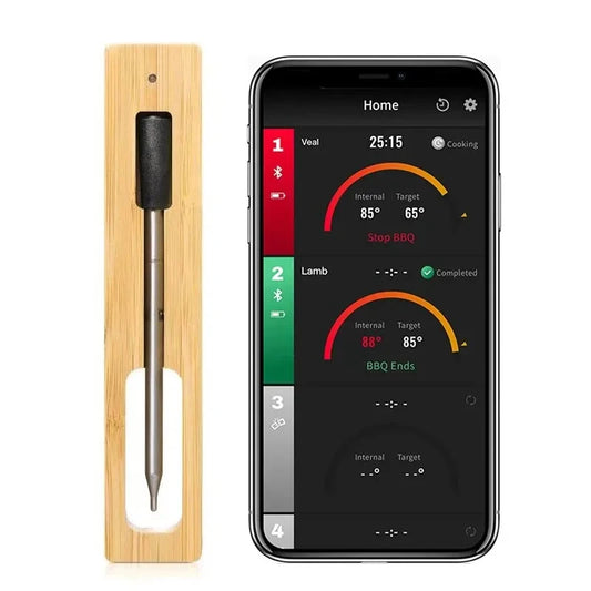 Wireless Bluetooth BBQ Probe Thermometer for Kitchen & Barbecue - Accurate Food & Meat Temperature Measurement