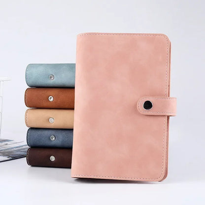 A6 Budget Binder Planner Notebook Cover PU Loose-leaf Handbook 6 Holes Binder Diary Agenda Paper Cover School Stationery